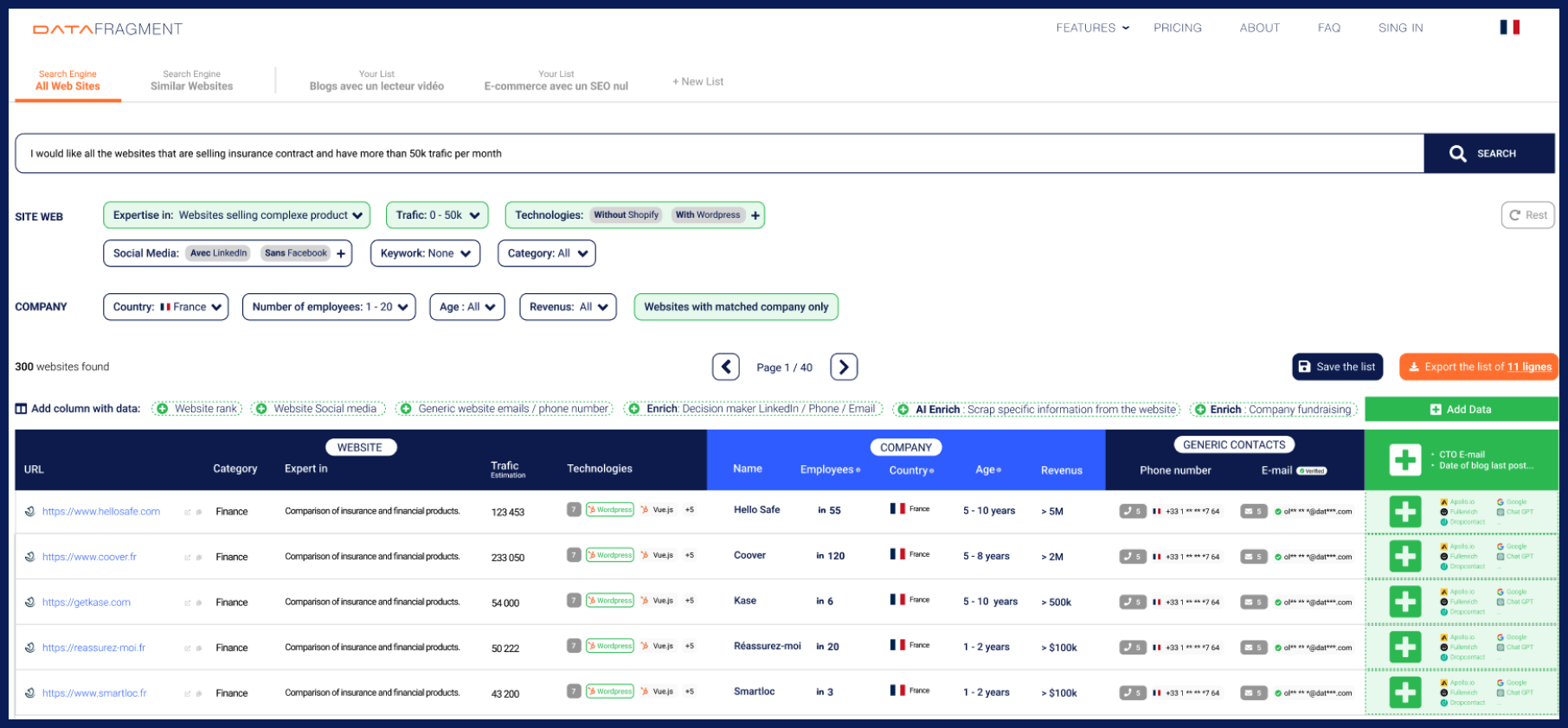 research tool screenshot